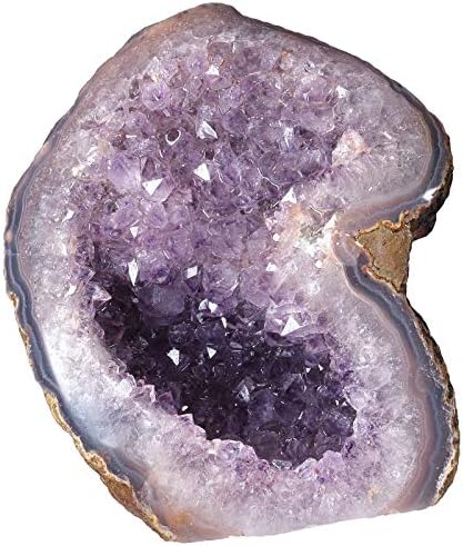 Rockcloud Natural Purple Amethyst Crystal Cluster Geode Druzy Decoration