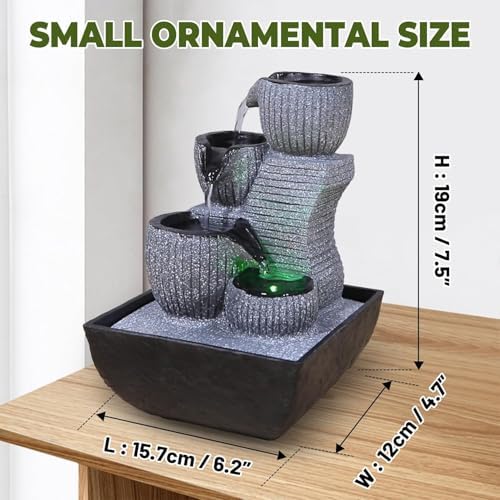 Indoor Tabletop Water Fountain with Color LED Light