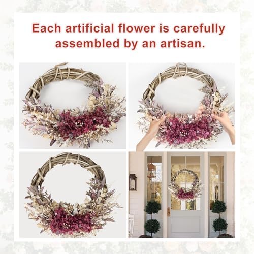 20 Inch Preserved Flowers Wreath for Front Door Home Decor