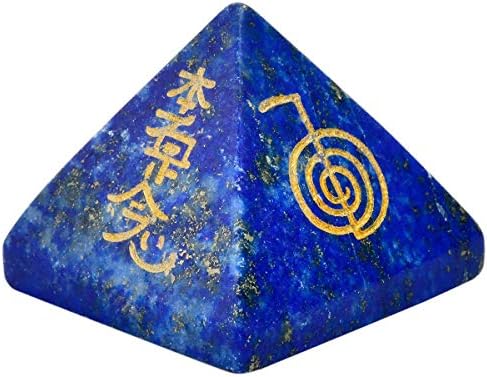 Lapis Lazuli Witches Runes Set Crystal Pyramid for Feng Shui Meditation Decor