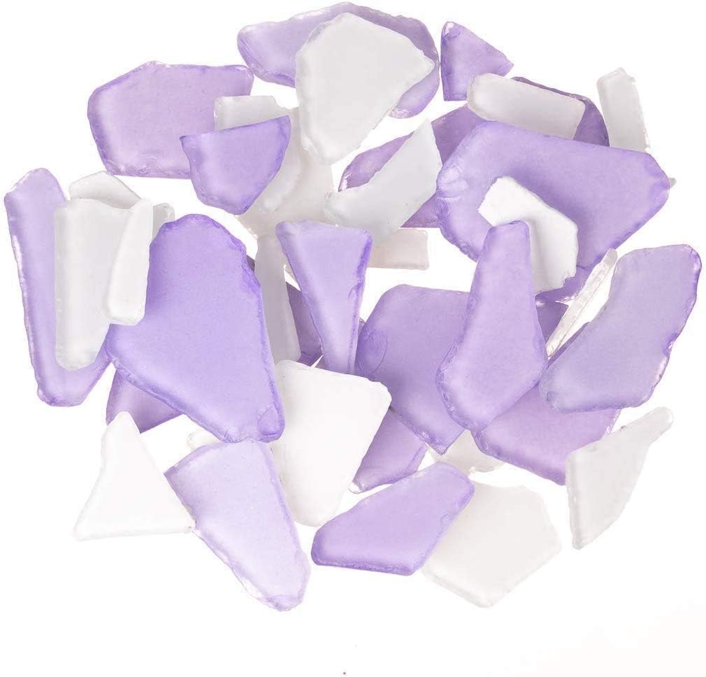 Nautical Crush Trading Sea Glass Mix 55 Ounces Purple Frosted White