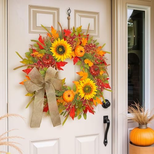 ICX 24-26 Inch Fall Wreath with Lights