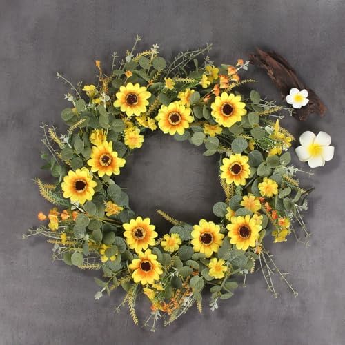 24 Yellow Sunflower Wreath with Headband and DIY Accessories
