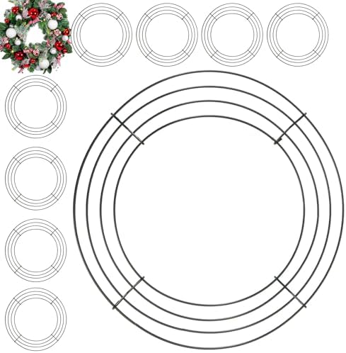 25 Pack 10 Inch Round Metal Wreath Frame Ring Green