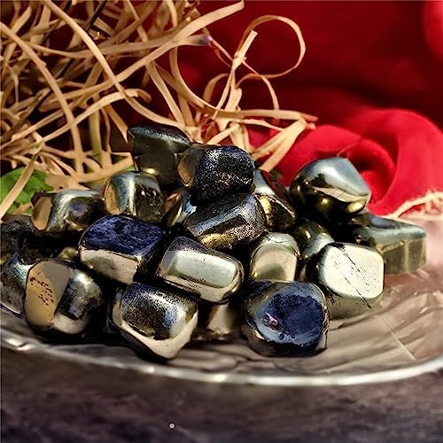 Golden Pyrite Tumbled Stones Bulk - 1 LB Natural Healing Crystals for Decor and Spirituality