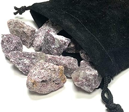 Zentron Crystal Lepidolite Stones in Velvet Bag