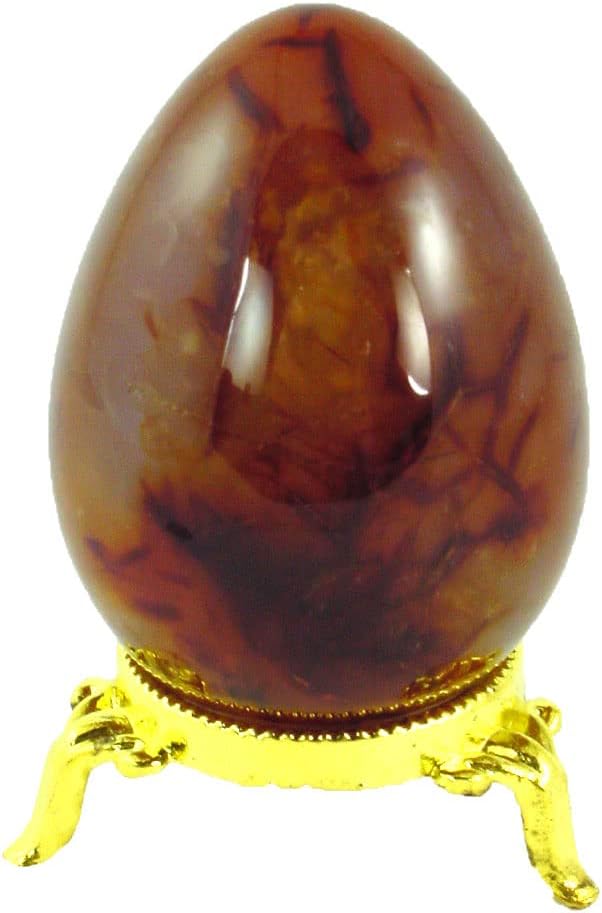 Carnelian Agate Egg Healing Stone with Stand