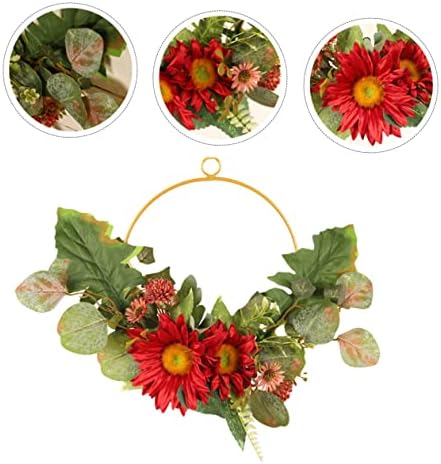PRETYZOOM Artificial Sunflower Wreath for Thanksgiving Decor