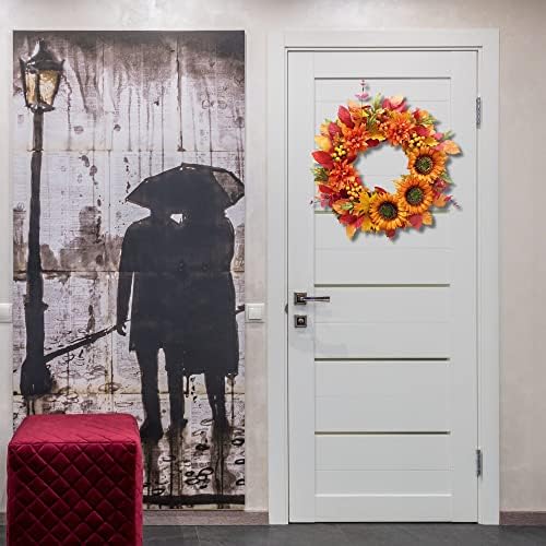 Tokcare 20 Inch Fall Wreath for Front Door
