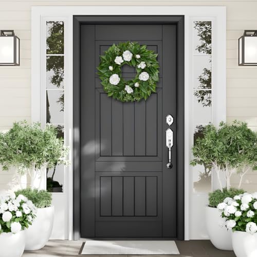 20 Inch Artificial Camellia Wreath for Front Door