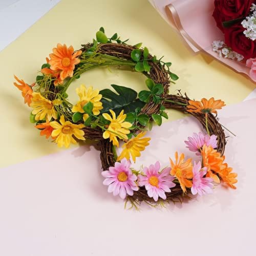 Grapevine Wreath Set 4 Pieces 10 Inch Natural Rattan Garland DIY Christmas Wedding Decor