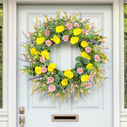 Zmtyykh 24 Inch Summer Wreath Front Door Decor