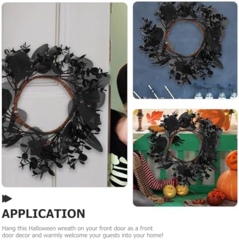 Yardwe Gothic Halloween Wreath 2pcs Black Twig Decor