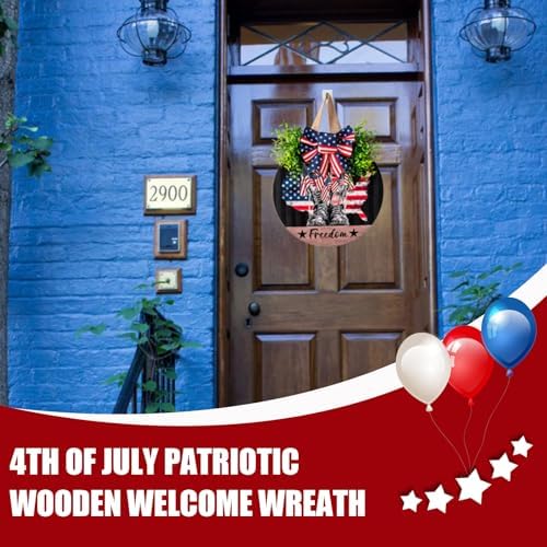 4th of July Patriotic Door Wreath Sign