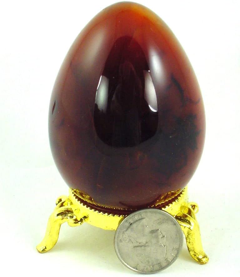 Carnelian Agate Egg Healing Stone with Stand