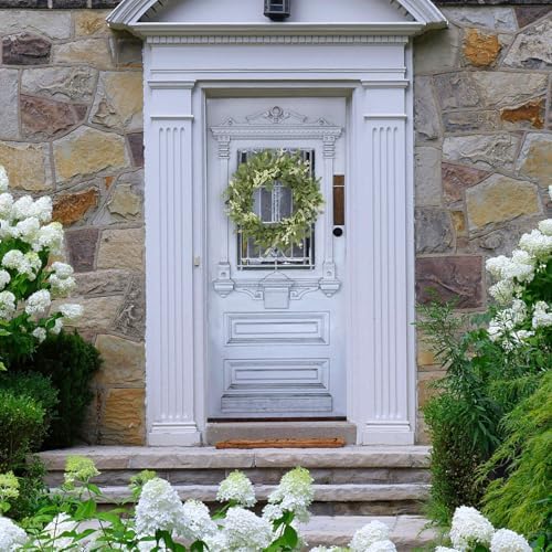 20 Inch Green Eucalyptus Wreath with Berries for Front Door Decor