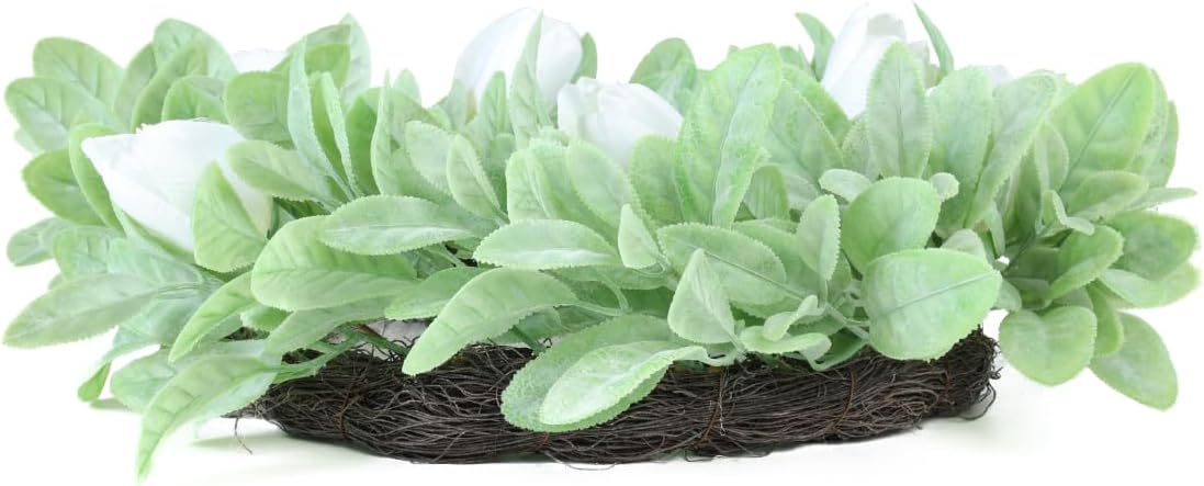 Seasons 18 Inch Lambs Ear Wreath for Home Decor