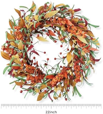 Appalachia Berry Fall Door Wreath - 22 Inch Handcrafted Autumn Decor