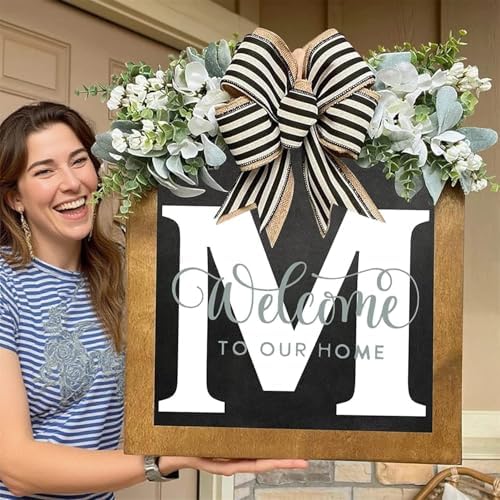 16 Personalized M Letter Wooden Welcome Sign