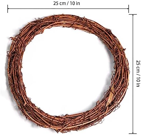 Grapevine Wreath Set 4 Pieces 10 Inch Natural Rattan Garland DIY Christmas Wedding Decor