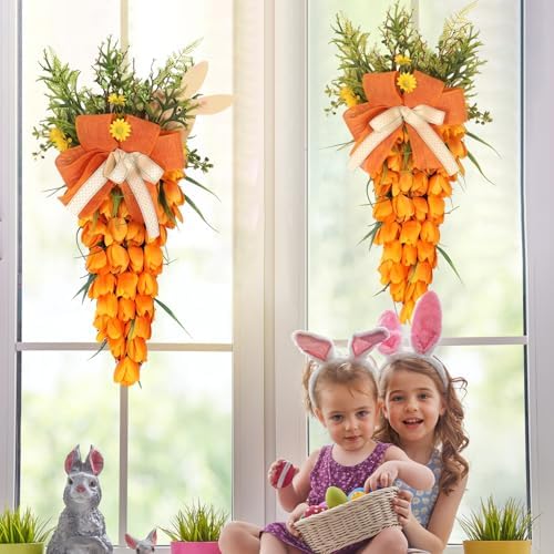 Easter Tulip Swag Wreath Decor for Front Door