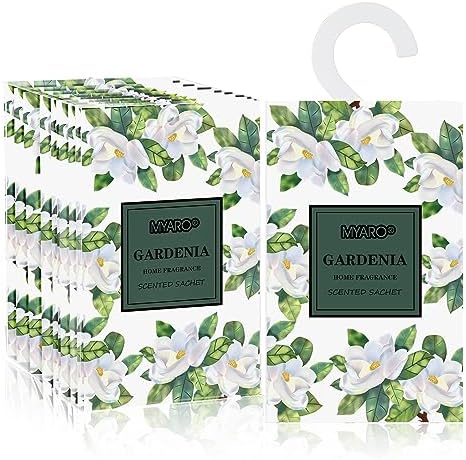 MYARO 12 Pack Gardenia Scented Sachets for Closet