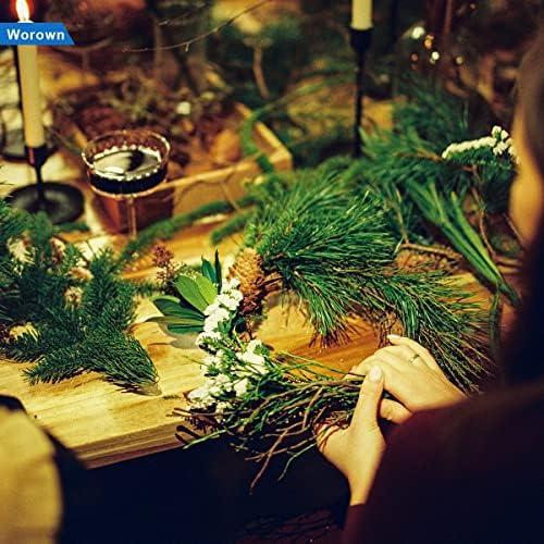 Worown 6 Pcs 10 Inch Natural Grapevine Wreaths for DIY Crafts