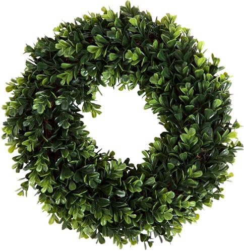 Pure Garden 12-Inch UV Resistant Boxwood Wreath