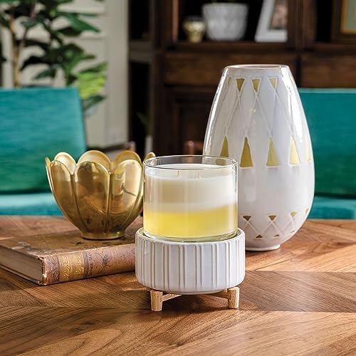 Candle Warmers ETC 2-in-1 Ceramic and Wood Fragrance Warmer