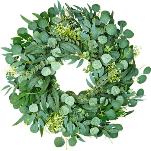 26 Inch Eucalyptus Wreath for Front Door Year Round