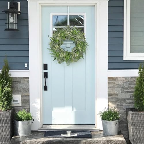 Briful 20in Eucalyptus Door Wreath for Front Door All Seasons Home Decor