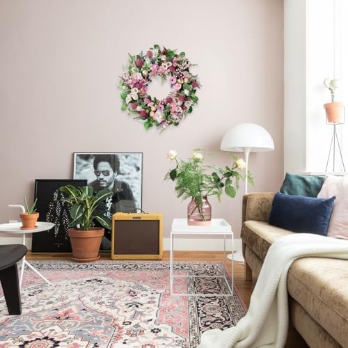 22 Inch Wild Flower Door Wreath for Spring Summer