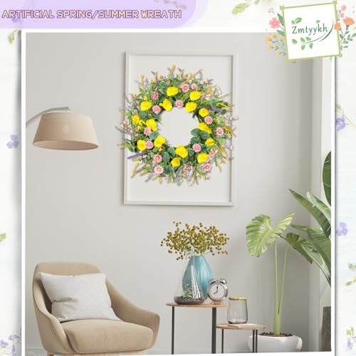 Zmtyykh 24 Inch Summer Wreath Front Door Decor