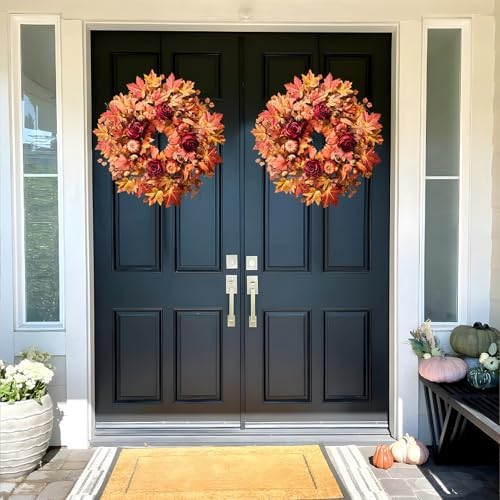 26 Inch Autumn Wreath for Front Door Decor
