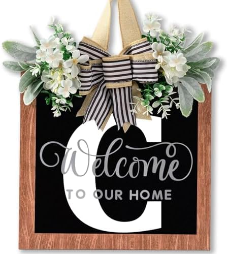 Custom Last Name Welcome Door Wreath 14 Inch