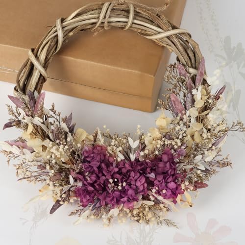20 Inch Preserved Flowers Wreath for Front Door Home Decor