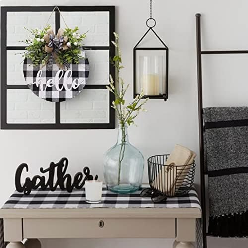 Vofuly Buffalo Plaid Door Wreath 12 Inch Farmhouse Decor