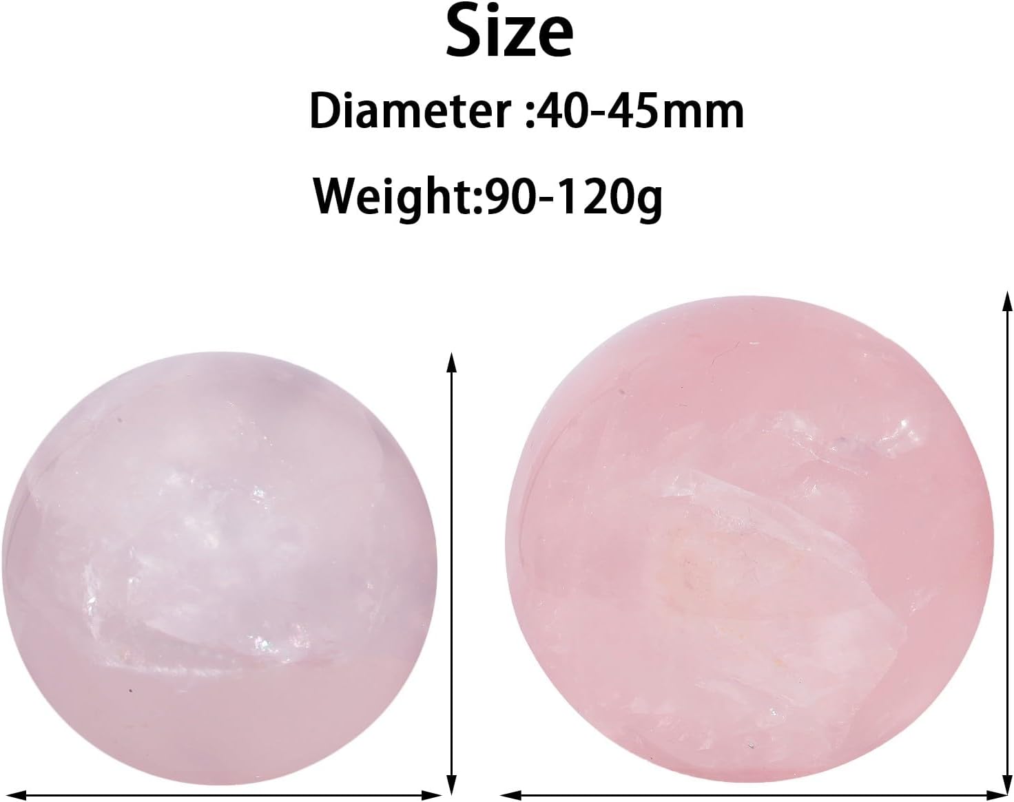 TUMBEELLUWA Rose Quartz Crystal Ball with Wood Stand