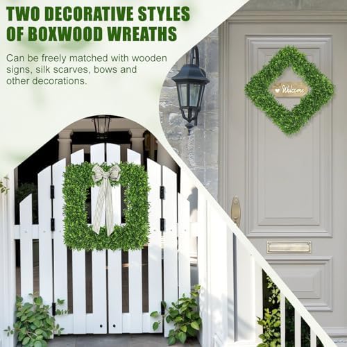 Artgar 20 Inch Boxwood Wreath for Front Door Decor