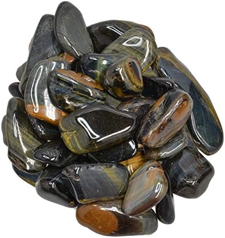5 Lbs Blue Tiger Eye Tumbled Stones for Crafts and Fountains