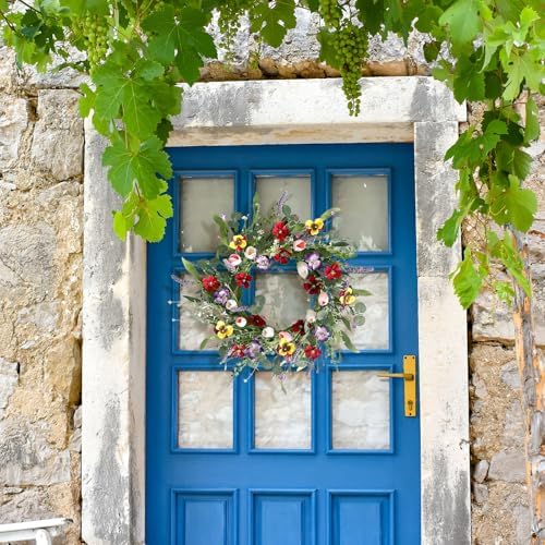 Huashen 22 Inch Summer Wreath for Front Door