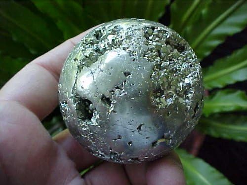 Zs0904 Gemquartz Pyrite Hollow Carved Sphere from Peru