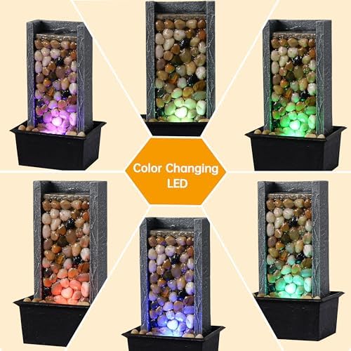 Kalona 106 Inch Indoor Waterfall Fountain with Colored LED Lights