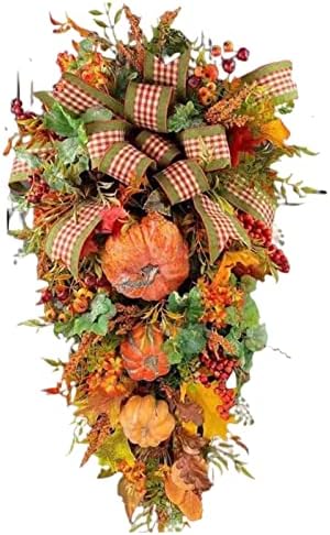 Fall Swag Wreath - Autumn Thanksgiving Door Decor