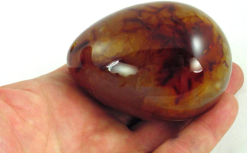 Carnelian Agate Egg Healing Stone with Stand