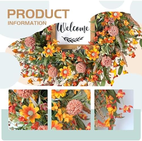 Idyllic Summer Wreath Front Door Autumn Decor