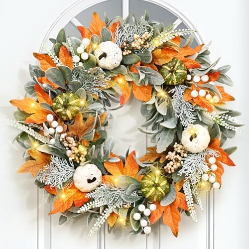 Stunning 22 Inch Fall Wreath for Front Door
