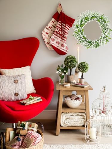 Briful Spring Wreath 16 Inch Artificial Lily of the Valley Decor