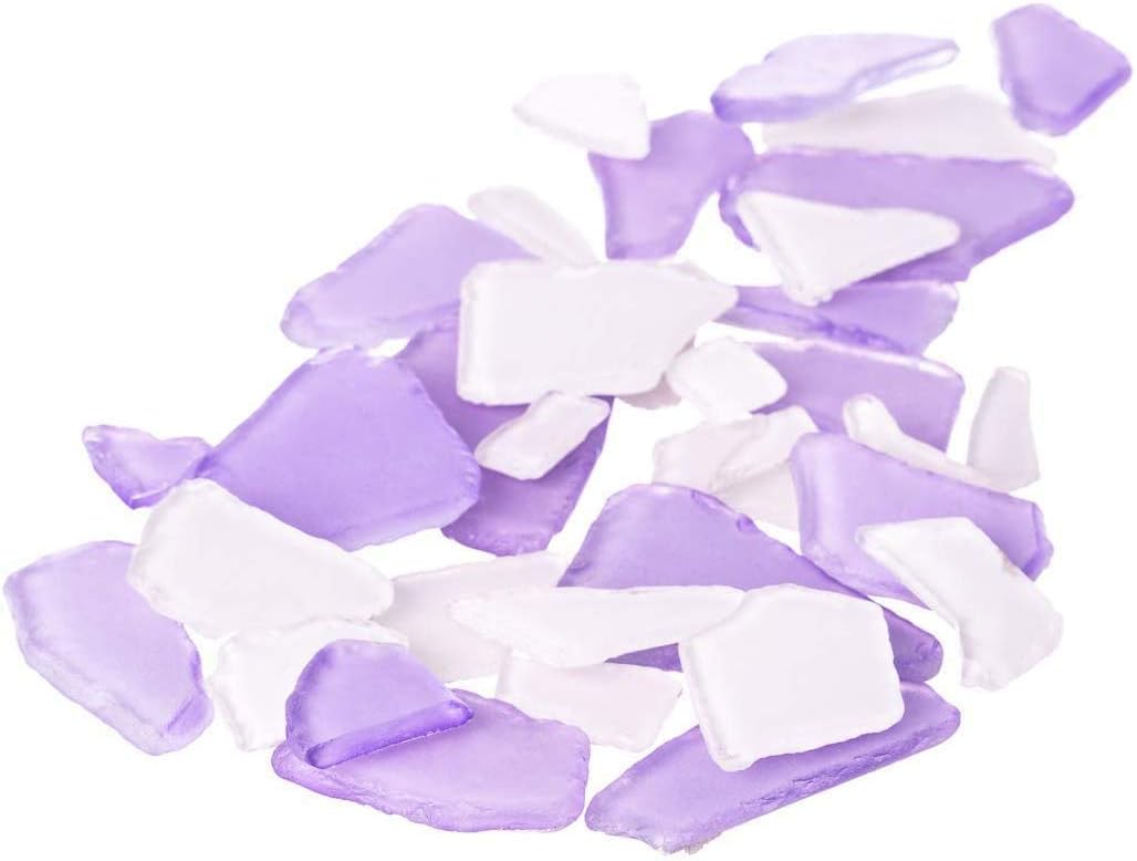 Nautical Crush Trading Sea Glass Mix 55 Ounces Purple Frosted White