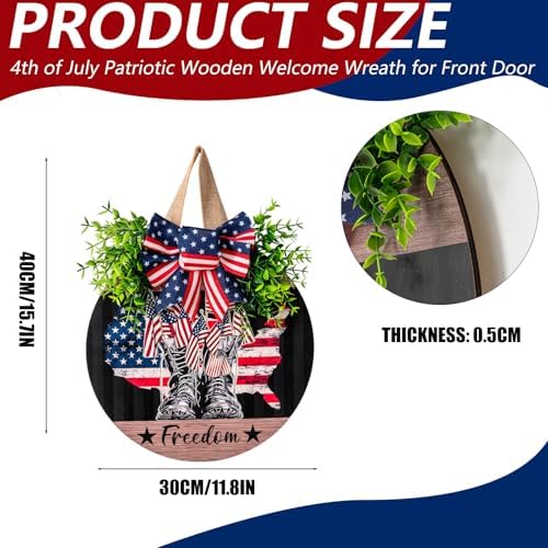 4th of July Patriotic Door Wreath Sign